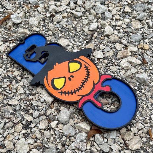 Boo Creepy Pumpkin Door Hanger