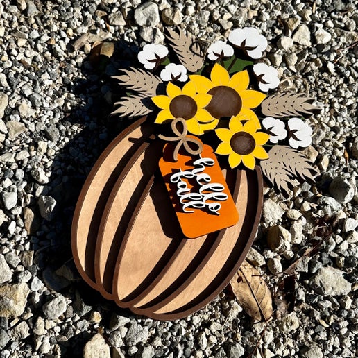 Hello Fall Pumpkin Door sign