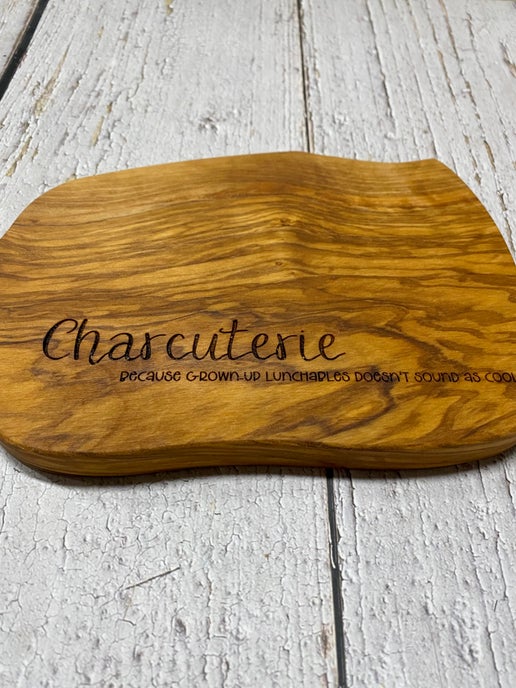 Engraved Olive Wood Charcuterie Board