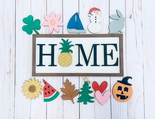 Interchangeable HOME Sign DIY Kit – Create Your Own Seasonal Décor! 🌟