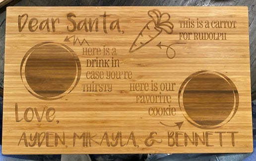 Custom Engraved Santa Cutting Boards 🎅🦌
