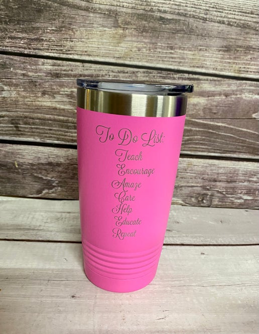 Personalized Teacher Tumblers – 20 oz Insulated Cups 🍎☕