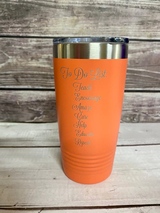 Personalized Teacher Tumblers – 20 oz Insulated Cups 🍎☕