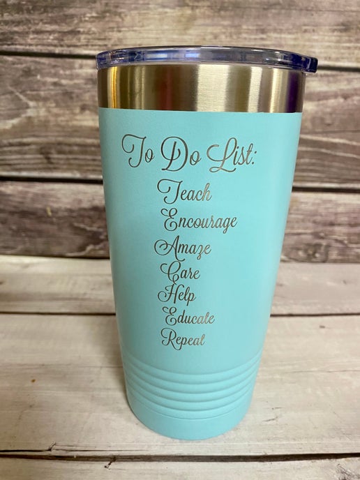 Personalized Teacher Tumblers – 20 oz Insulated Cups 🍎☕