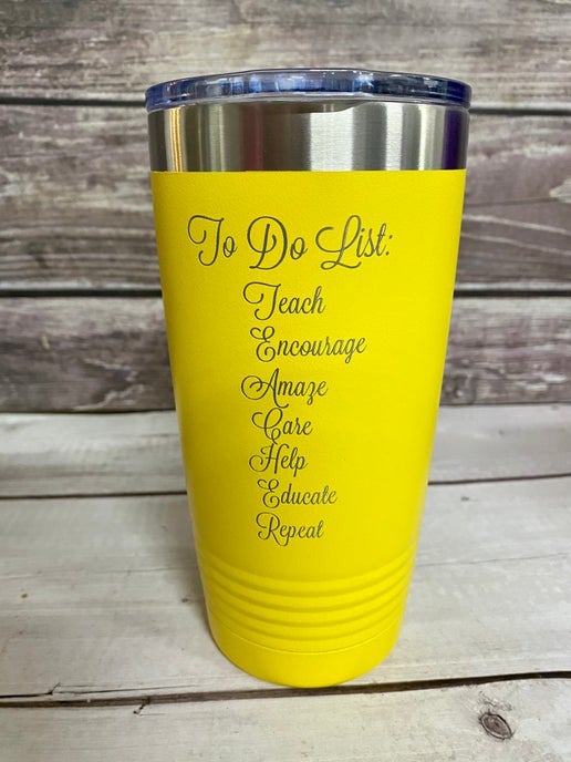 Personalized Teacher Tumblers – 20 oz Insulated Cups 🍎☕