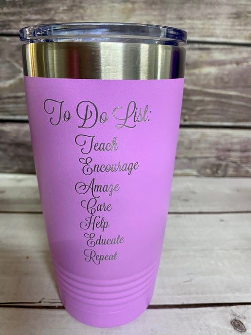 Personalized Teacher Tumblers – 20 oz Insulated Cups 🍎☕