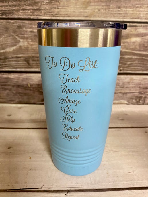 Personalized Teacher Tumblers – 20 oz Insulated Cups 🍎☕