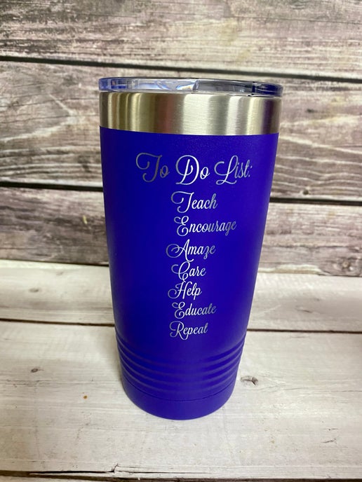 Personalized Teacher Tumblers – 20 oz Insulated Cups 🍎☕