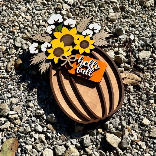Hello Fall Pumpkin Door sign