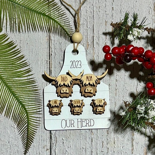 Personalized Highland Cow Ornament