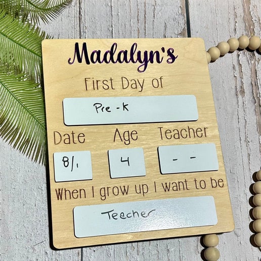 First or Last Day of school sign