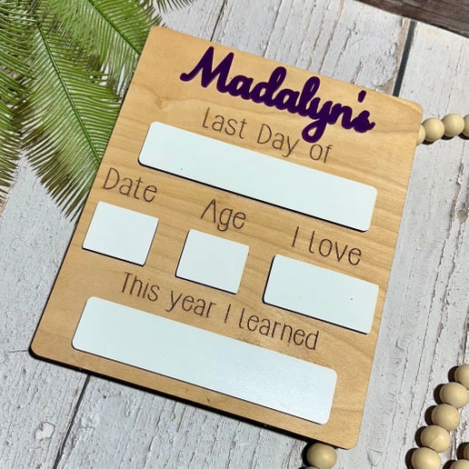 First or Last Day of school sign