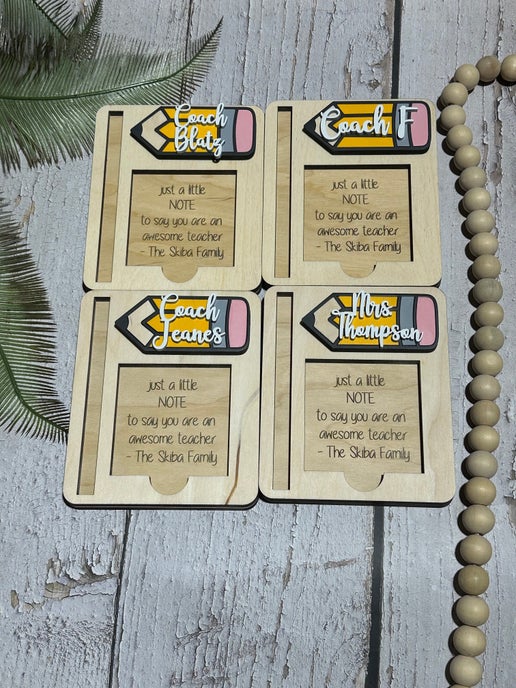 Personalized Wooden Post-It Note Holder – The Perfect Thoughtful Gift! ✏️💛