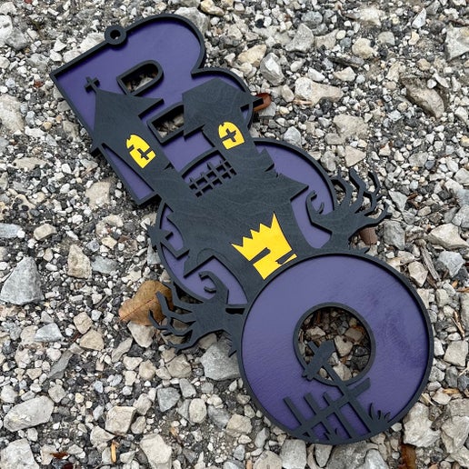 Boo Haunted House Door Hanger