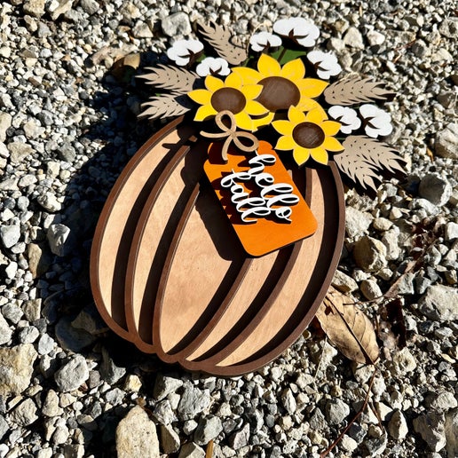 Hello Fall Pumpkin Door sign
