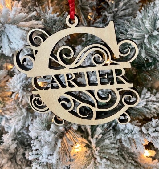 Custom Wood Name Ornaments 🎄✨