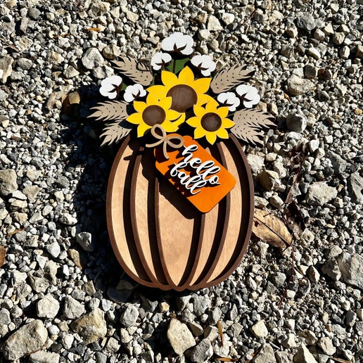 Hello Fall Pumpkin Door sign