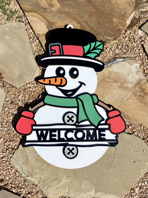 Festive Snowman Welcome Sign ☃️🎄