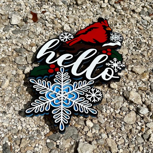 Hello Winter Front Door Sign