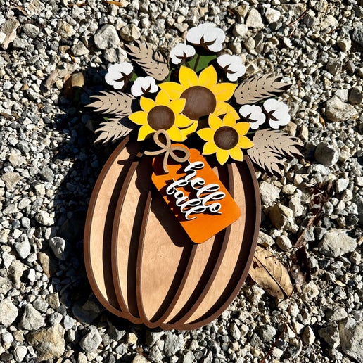 Hello Fall Pumpkin Door sign