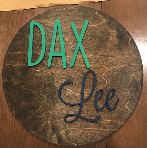 Custom Dax Name Round Wall Sign 🖌️✨