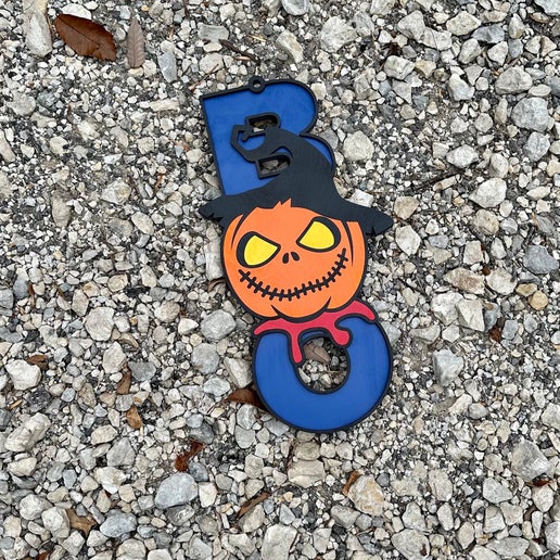 Boo Creepy Pumpkin Door Hanger