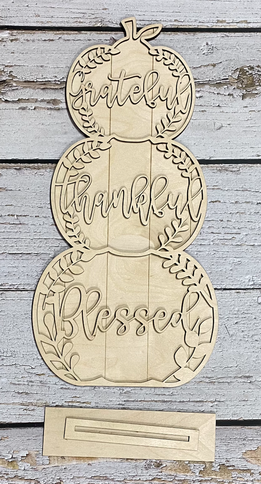 DIY Tiered Pumpkin Set – Grateful, Thankful, Blessed 🍂