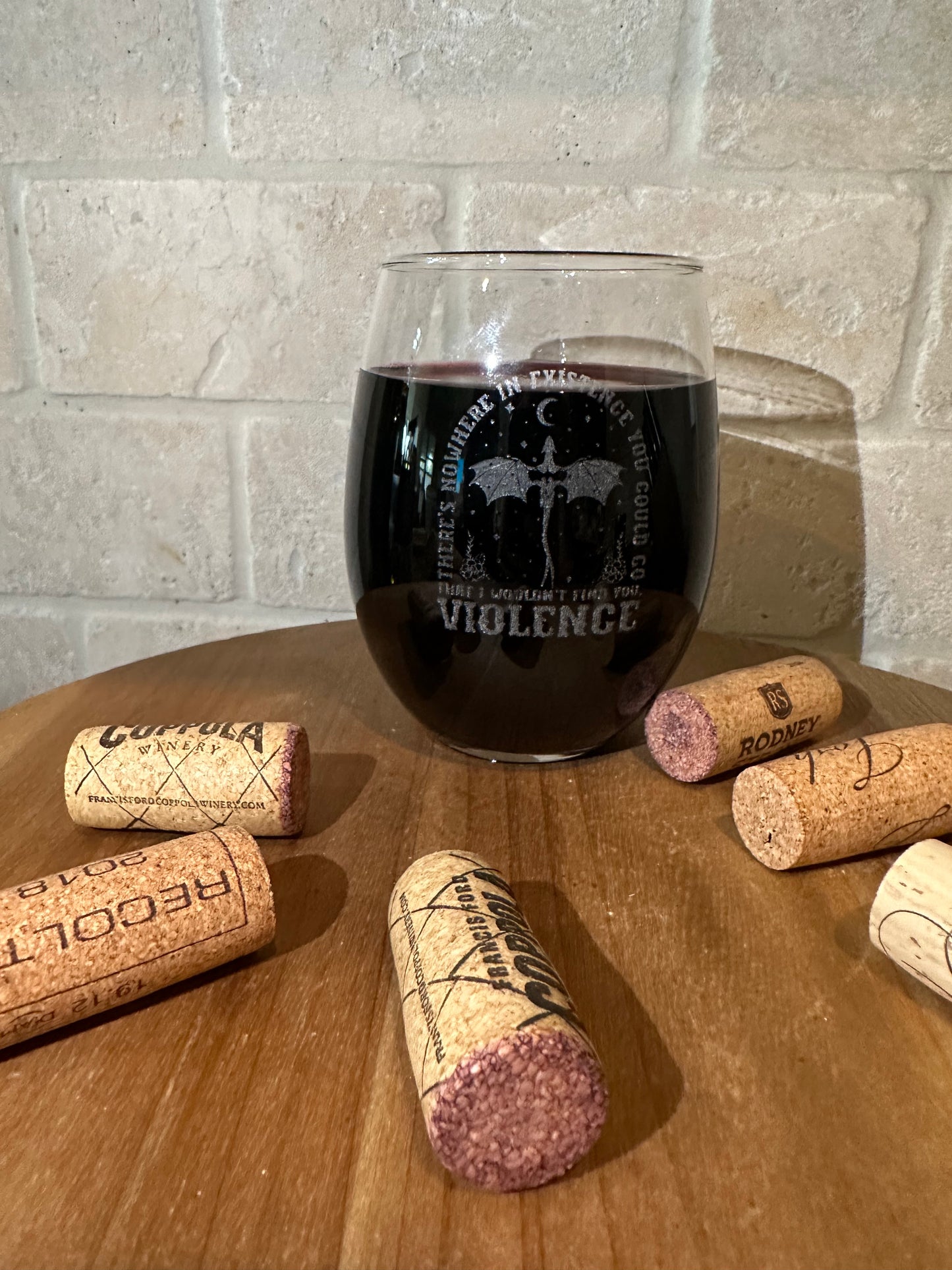 Engraved Fourth Wing Violence Glass